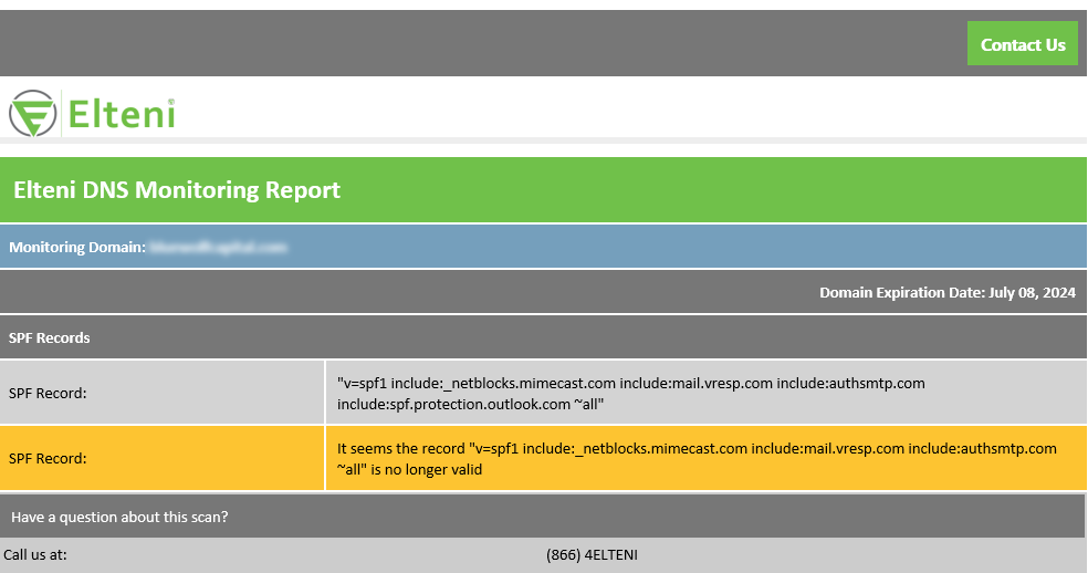 Elteni Domain Record Monitoring